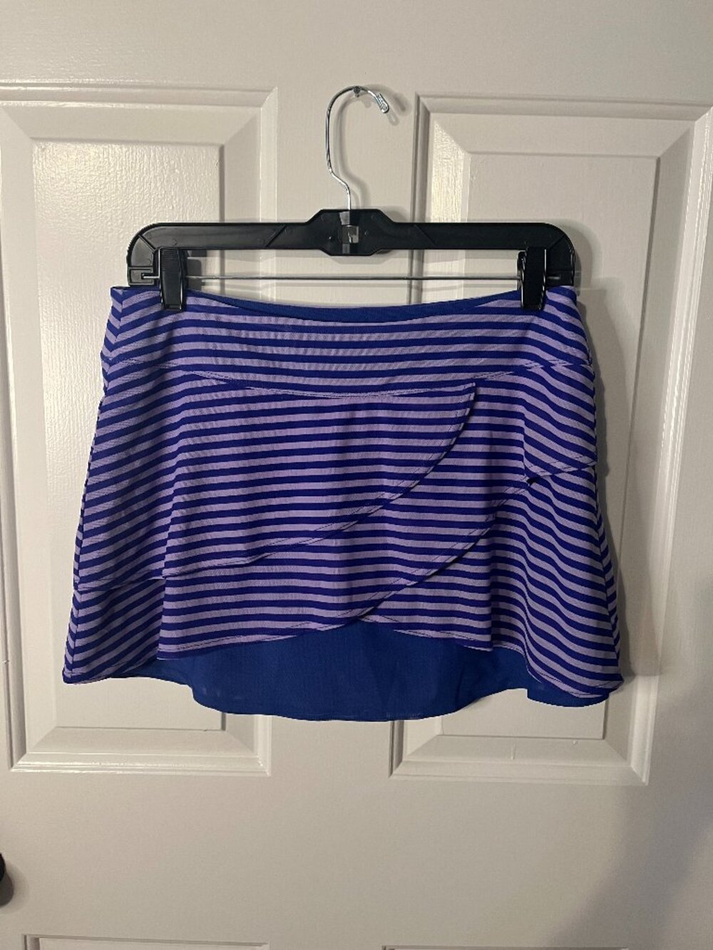 Title Nine Swim Skirt - Size Medium - Purple/Blue striped